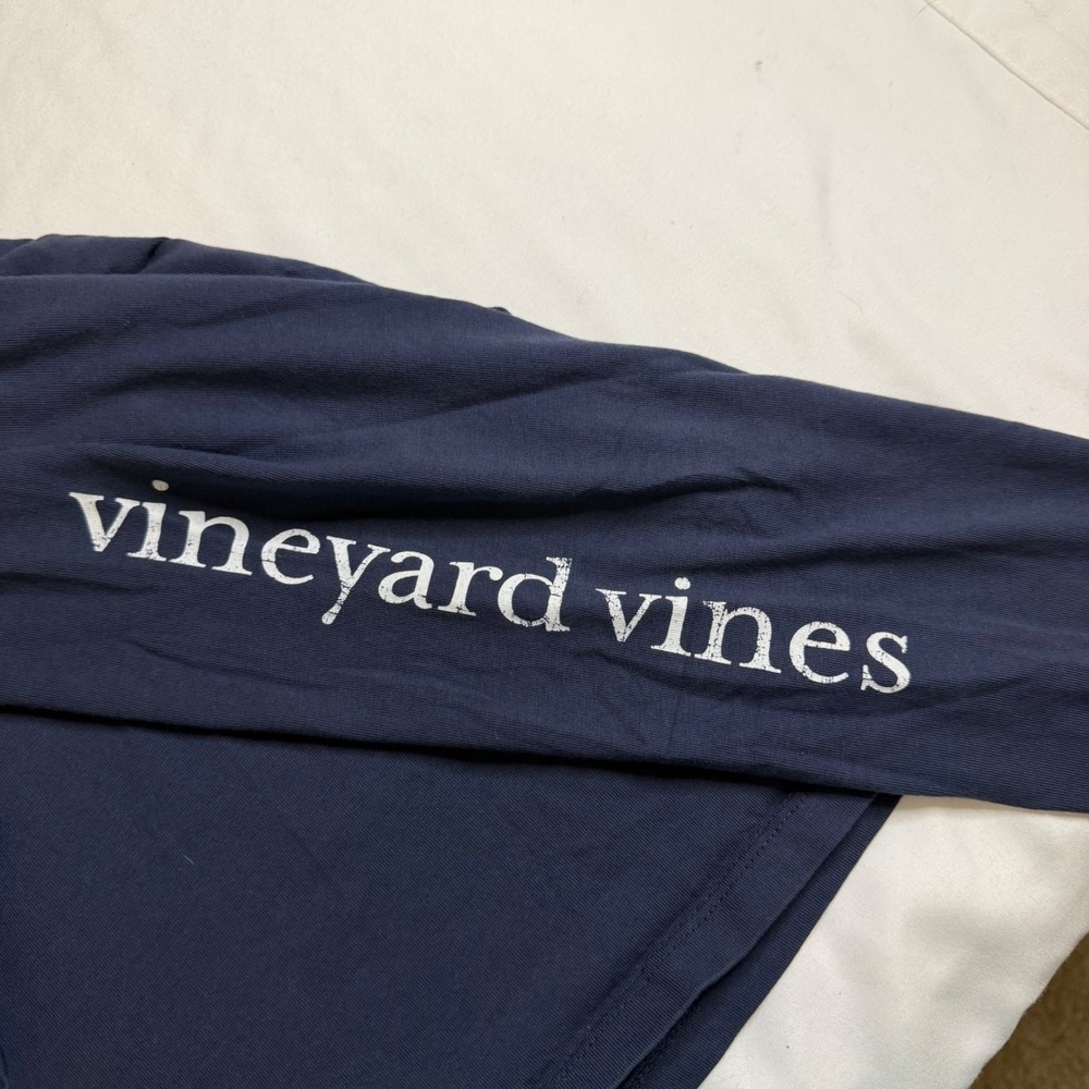 Vineyard Vines Boys Navy Blue Whale Long Sleeve Pocket T-Shirt Size L 16 - Picture 4 of 8